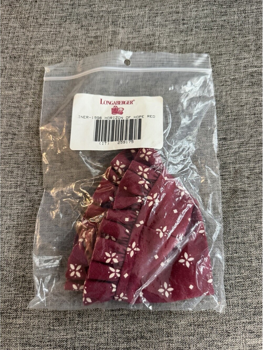 Longaberger 1996 Horizon Of Hope Basket Liner Red New In Package